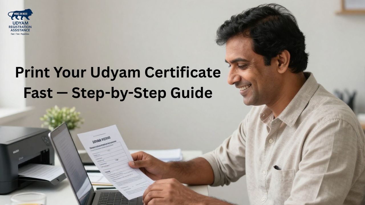 Print Your Udyam Certificate Fast |Step-by-Step Guide 